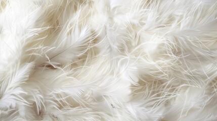 A tuft of fluffy feathers resembling a fluffy white cloud with each feather showcasing a unique pattern and texture