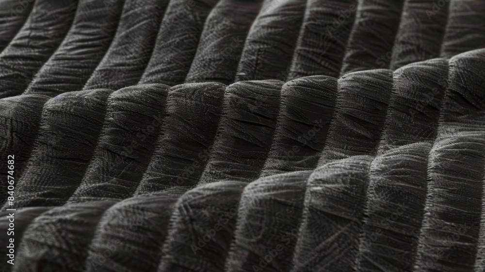 Aufkleber soft charcoal grey velvet with faint diagonal lines that add subtle texture to the fabric