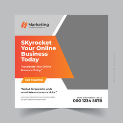 Digital business marketing social media post and web banner template eps

