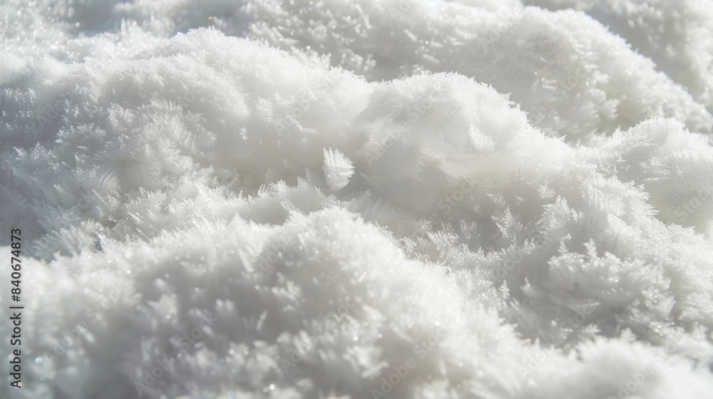 Poster an upclose view of a patch of snow revealing its soft and smooth surface almost resembling a plush w