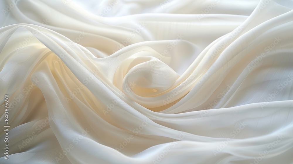 Poster the delicate waves of a white fabric gently swaying with every movement and adding a sense of ethere