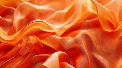 Obraz premium A closeup of a vibrant orange fabric with waves that seem to dance and intertwine creating a bold and energetic texture