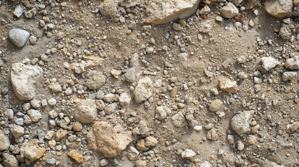 Poster fine dusty particles of chalkycolored soil with miniscule pebbles embedded throughout