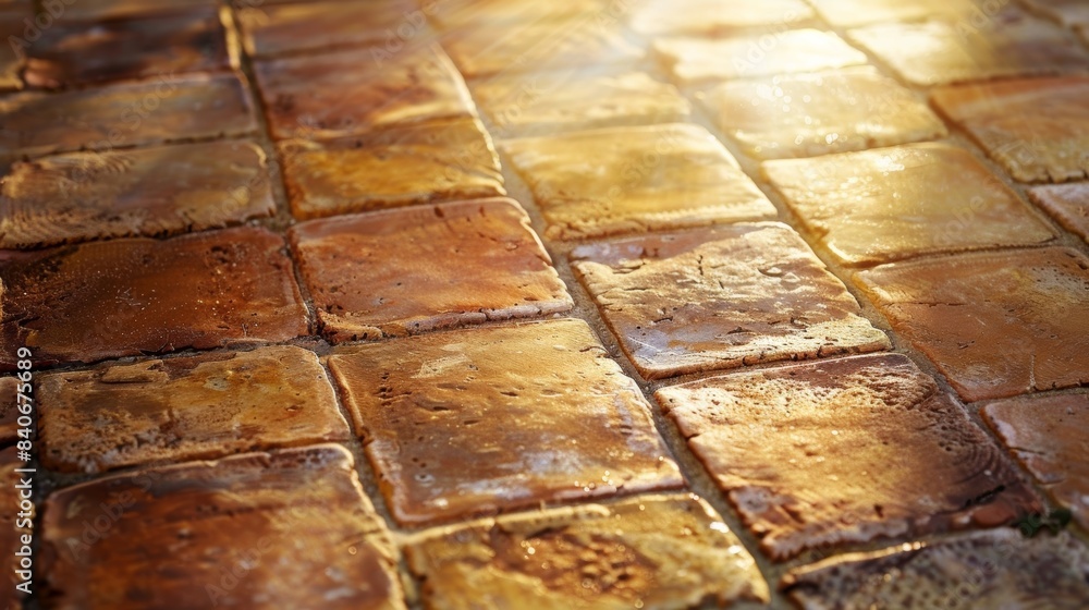 Poster sunkissed clay the warm and earthy tones of this closeup image capture the suns rays hitting the cla