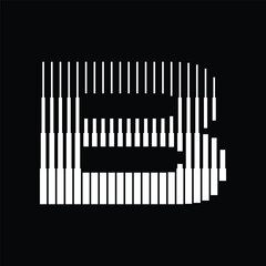 Letter B Logo with Abstract Line Pattern