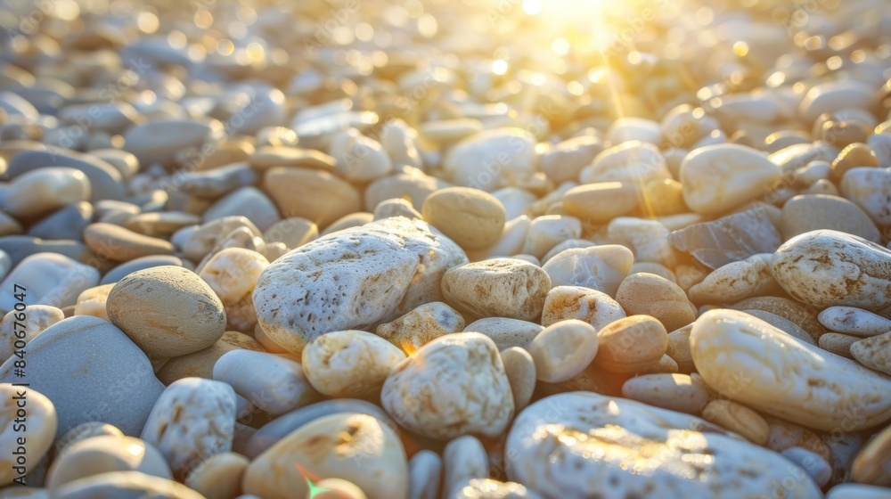 Aufkleber as the sun shines overhead the pebbles glitter and gleam creating a sparkling and mesmerizing sight 