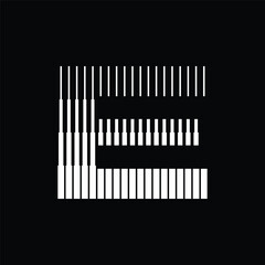 Letter E Logo with Abstract Line Pattern