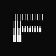 Letter F Logo with Abstract Line Pattern