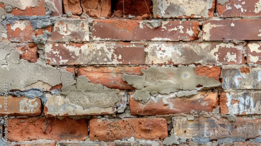 Aufkleber chipped and worn a closeup of a brick wall showing signs of longterm wear and tear with numerous chi