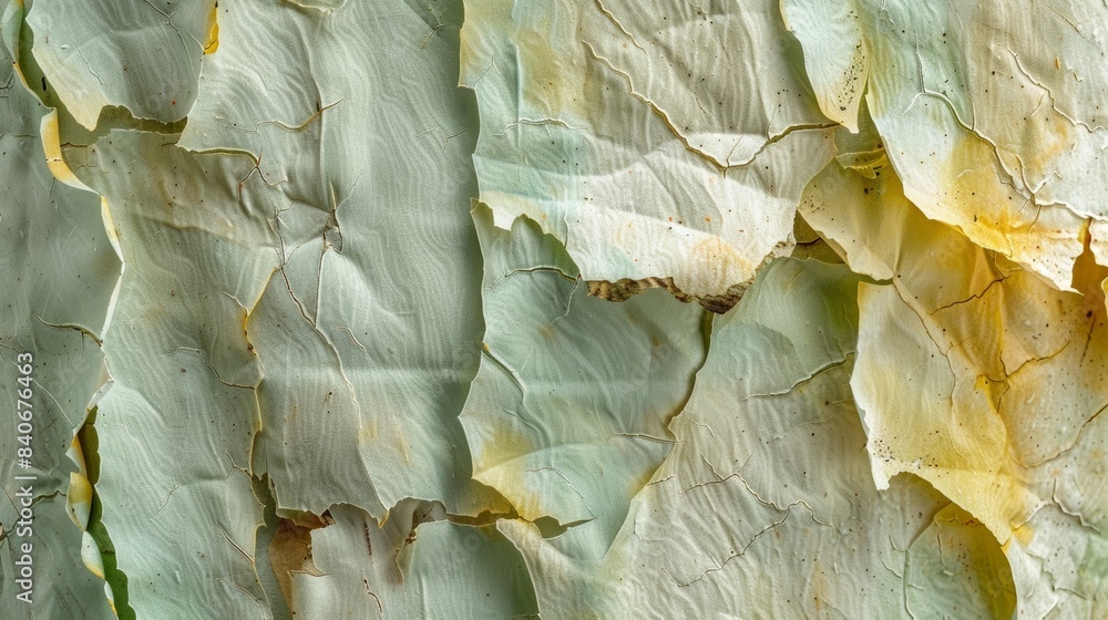 Aufkleber thin translucent layers of peeling bark creating a delicate and papery texture with hints of pale ye