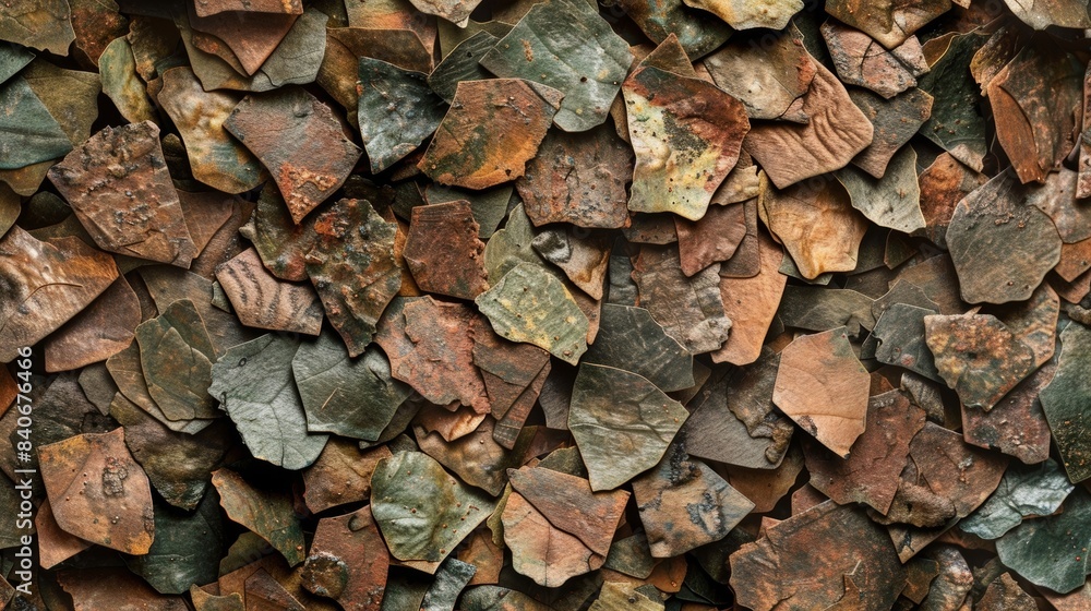 Poster clusters of small spiky bark flakes with a scaly texture resembling an intricate mosaic of rich brow