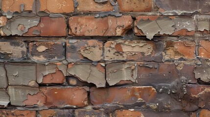 Deteriorating grout A detailed shot of a brick wall with deteriorating grout between the bricks...