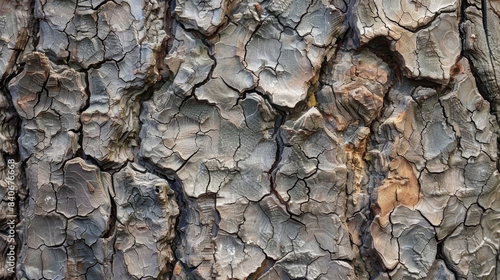 Aufkleber a closeup of a rough uneven tree bark showing its age and weathered texture