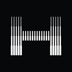 Letter H Logo with Abstract Line Pattern