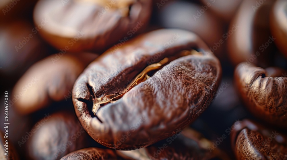Poster the surface of these coffee beans is covered in a fine gritty layer of dark brown grain. a mix of la