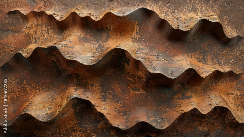 Aufkleber the texture is a mix of sharp and rounded edges resembling a mini landscape with peaks and valleys