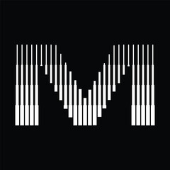 Letter M Logo with Abstract Line Pattern