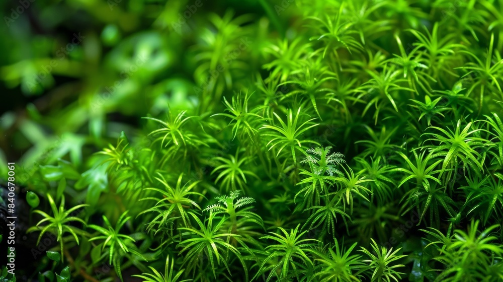 Poster the moss in this photo is a rich deep green and its delicate leaves seem to overflow and cascade ove