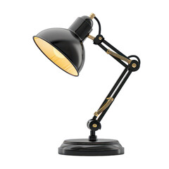 A sleek black desk lamp with adjustable arm and round base, providing ideal lighting for workspaces, offices, and study areas.