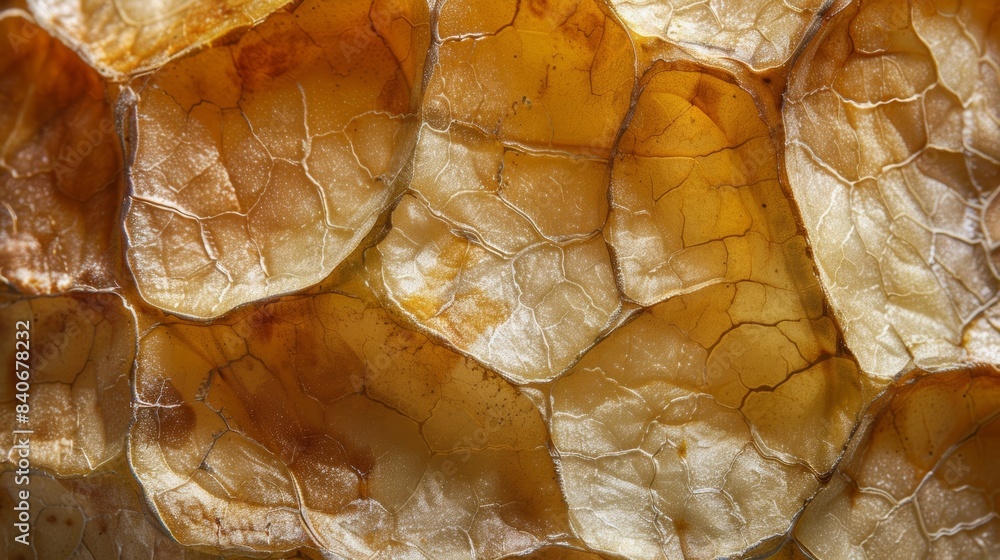 Poster a detailed shot of a bumpy potato skin revealing the variations in color and texture from light to d