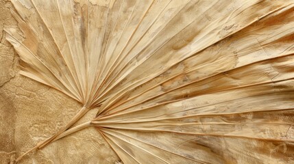 The fibrous palm leaf has a delicate and papery feel as if each fiber is floating on the surface and can easily be blown away by the slightest breeze