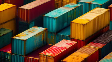 Fototapeta premium Containerized Goods for Export Markets