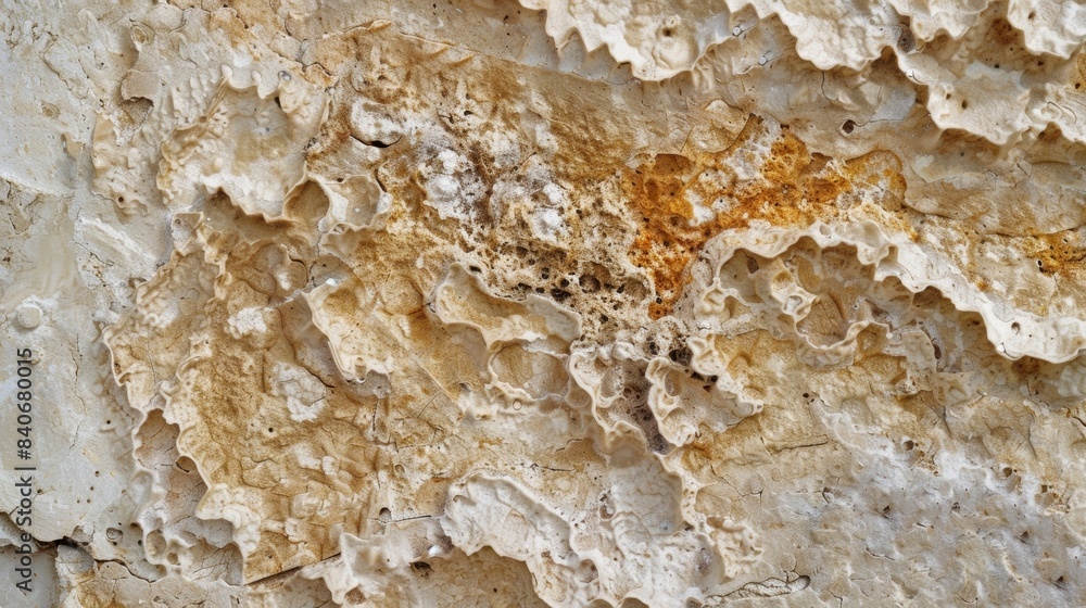 Poster in this closeup multiple rough limestone surfaces are fused together creating a gnarled and textured