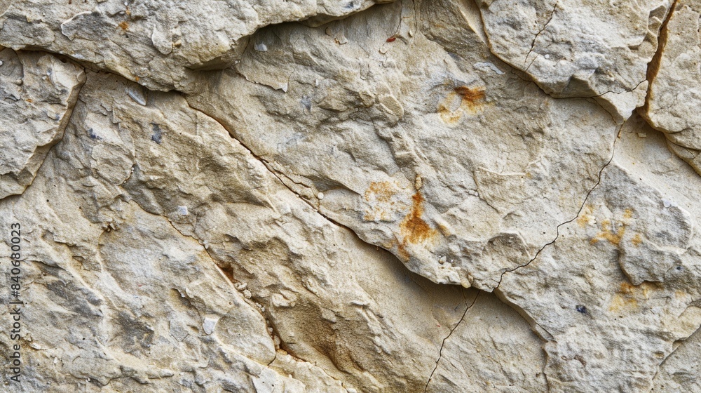 Poster a macro shot of rough limestone revealing tiny crevices and creases that add to its rugged and weath
