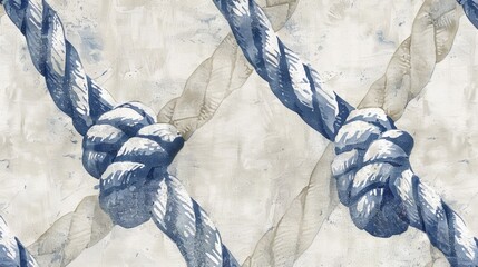 Nautical Rope Design This wallpaper features a nautical theme with a rope design in shades of blue and white perfect for adding a coastal touch to any space
