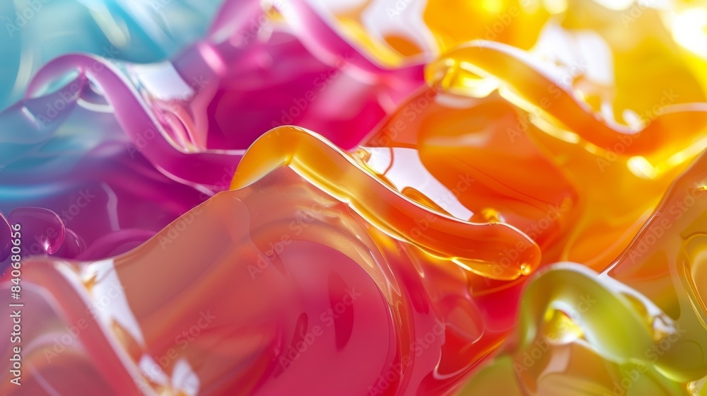 Poster a closeup of a colorful and vibrant wax melt with its smooth and shiny finish reflecting the light a