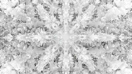 A macro shot of a frosted window with a kaleidoscope of glistening ice crystals forming intricate patterns