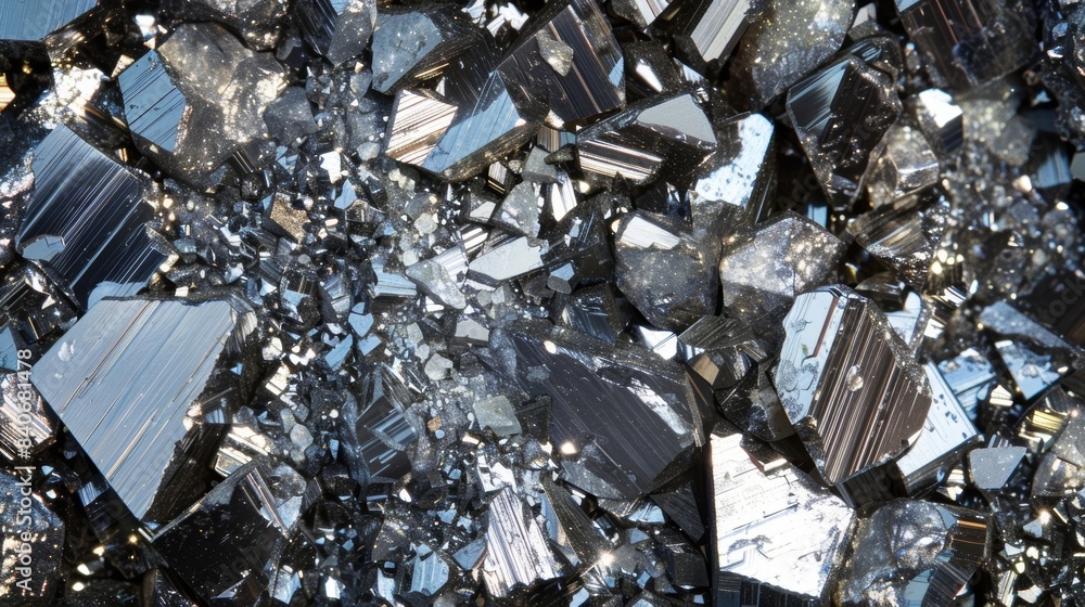 Aufkleber a macro shot of mica its surface resembling a mosaic of tiny reflective crystals that add a touch of
