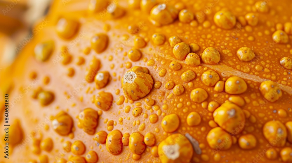 Poster the dimpled surface of this pumpkin is adorned with small bumps seemingly arranged in an abstract pa