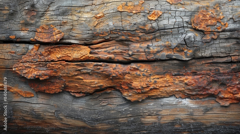 Poster with a rusty and weathered appearance this driftwood has a jagged and rough texture showcasing the r