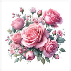 Red and purple roses set 