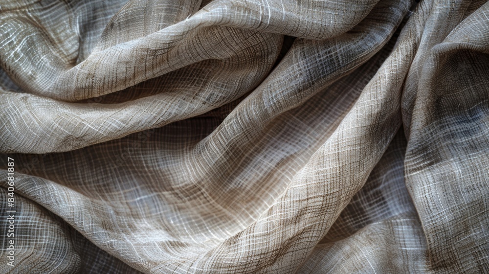 Aufkleber a zoomedin shot of a wrinkled linen cloth displaying its distinctive crisscross pattern as the creas