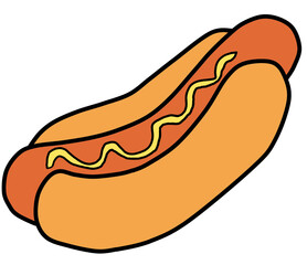 hot dog with mustard