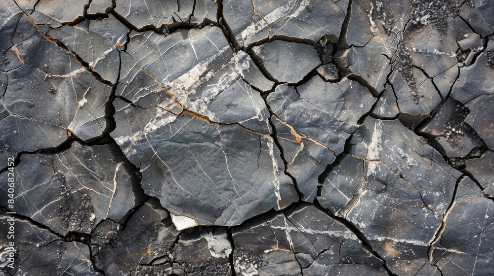 Poster a chaotic pattern of intersecting cracks resembling an abstract piece of art