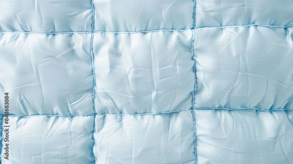 Aufkleber a zoomedin image of a quilted insulation material with rows of square pockets featuring a soft padde