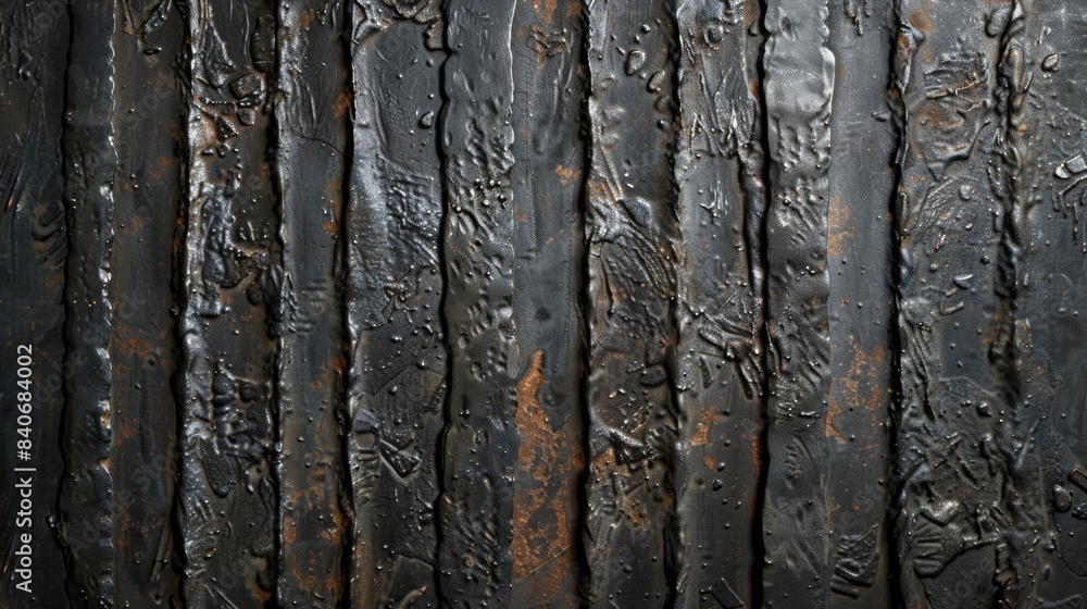 Poster a heavily textured embossed metal panel with irregular patterns and deep grooves giving it a rugged 