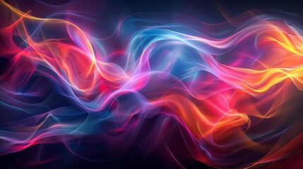Obraz premium Dynamic abstract digital art: Create a visually captivating piece of dynamic abstract digital art. Use fluid shapes and vibrant colors to evoke a sense of movement and creativity. 