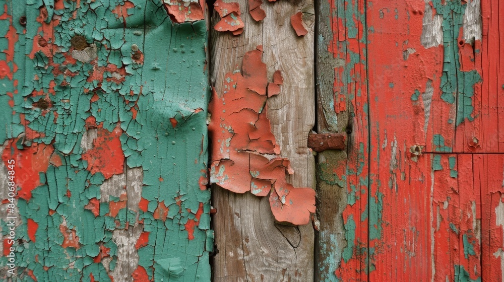 Poster upon closer inspection small areas of chipping paint can be seen adding splashes of color amidst the