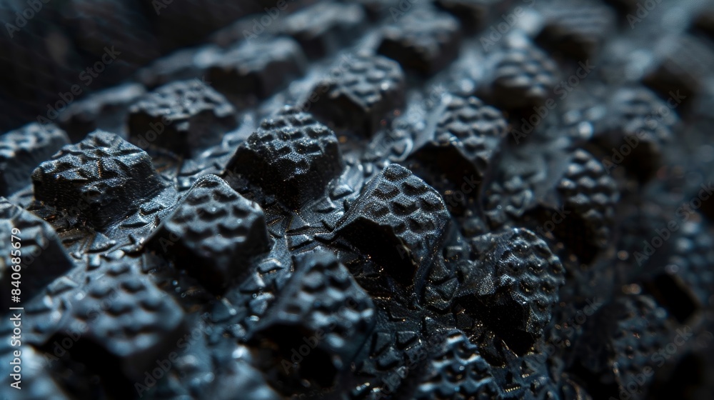 Poster an upclose perspective of a heavily textured rubber grip showcasing a sy and durable surface that ca