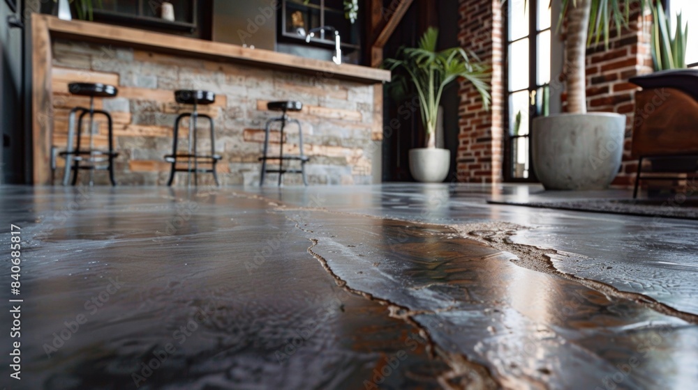Poster rustic details the cracked epoxy flooring captures the rustic charm of the aging floor with visible 