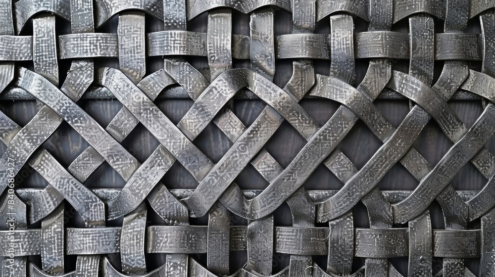 Aufkleber geometric weave pattern the interlocking steel wires of the mesh form a sleek and modern geometric p
