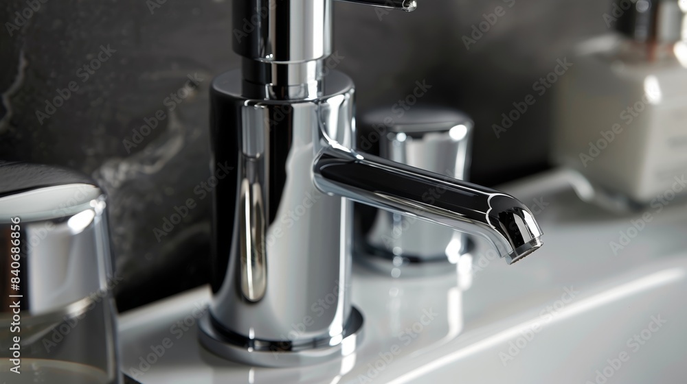 Aufkleber smooth and reflective the smooth texture and highly reflective surface of a polished chrome soap dis