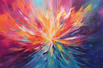 Obraz premium Vibrant Oil Painting: A Splash of Colors