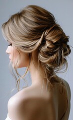 Obraz premium Elegant Blonde Bun Hairstyle for Women With Long Hair