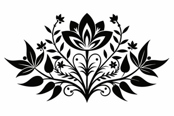 flower ornament vector silhouette illustration