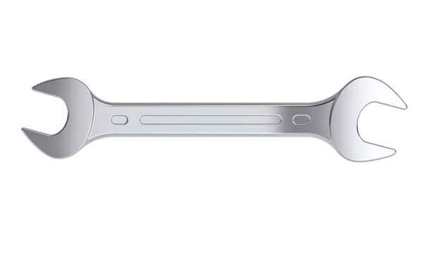 Realistic wrench on transparent background